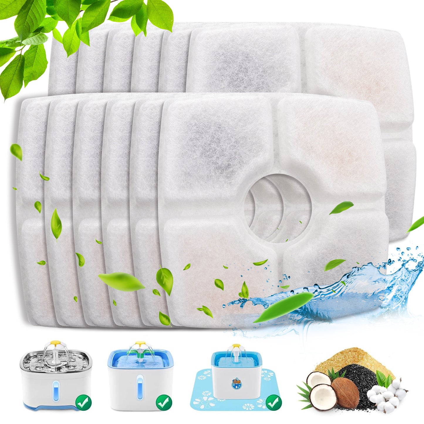 Universal Pet Fountain Filter – 3-Layer Carbon & Resin Cartridge