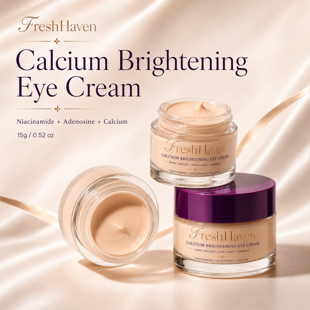 Limited-Time 50% Off Offer. FreshHaven Calcium Dark Spot Eye Cream  Look Less Tired — Even Before Makeup